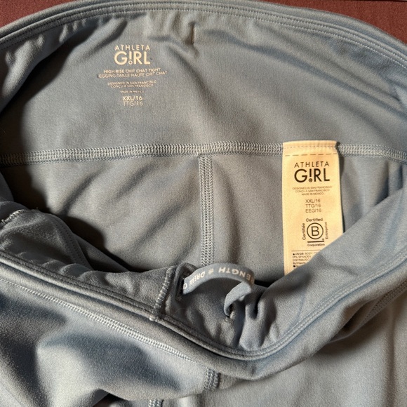 Athleta Girl High Rise Chit Chat Tight Leggings Blue - Girls Size XXL 16 *Flaw* - Picture 5 of 6